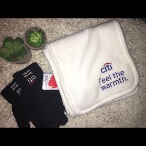 Citi Bank Branded Fleece Scarf and Gloves